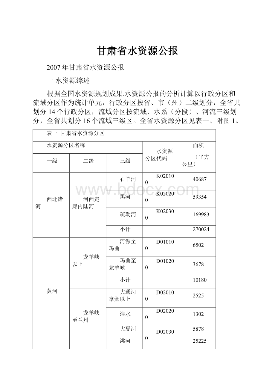 甘肃省水资源公报.docx_第1页