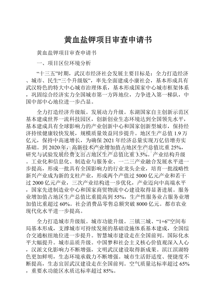 黄血盐钾项目审查申请书文档格式.docx_第1页