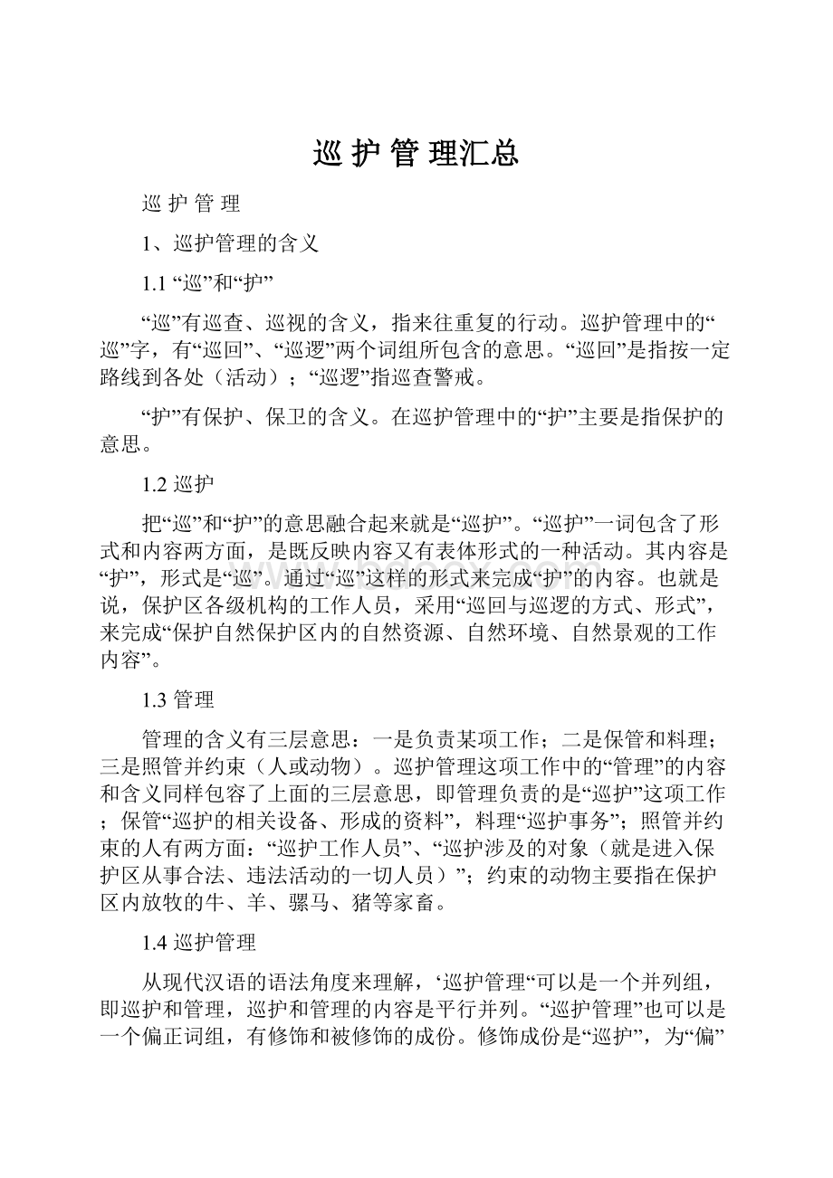 巡 护 管 理汇总Word格式.docx