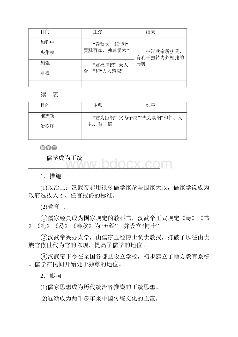 学年人教版历史必修三江苏专用讲义第2课 罢黜百家独尊儒术 Word版含答案.docx_第3页