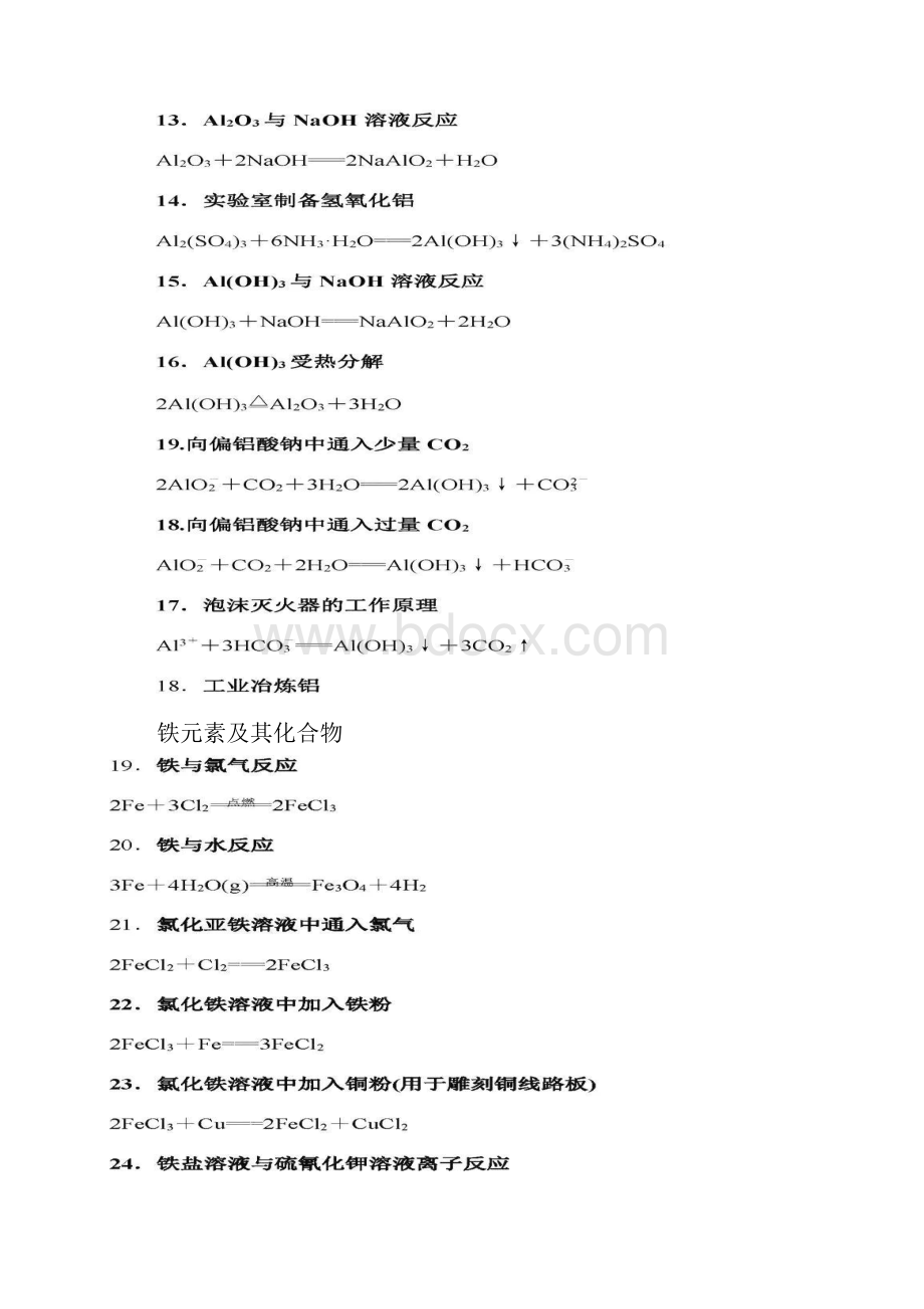 高考化学70个方程式.docx_第3页