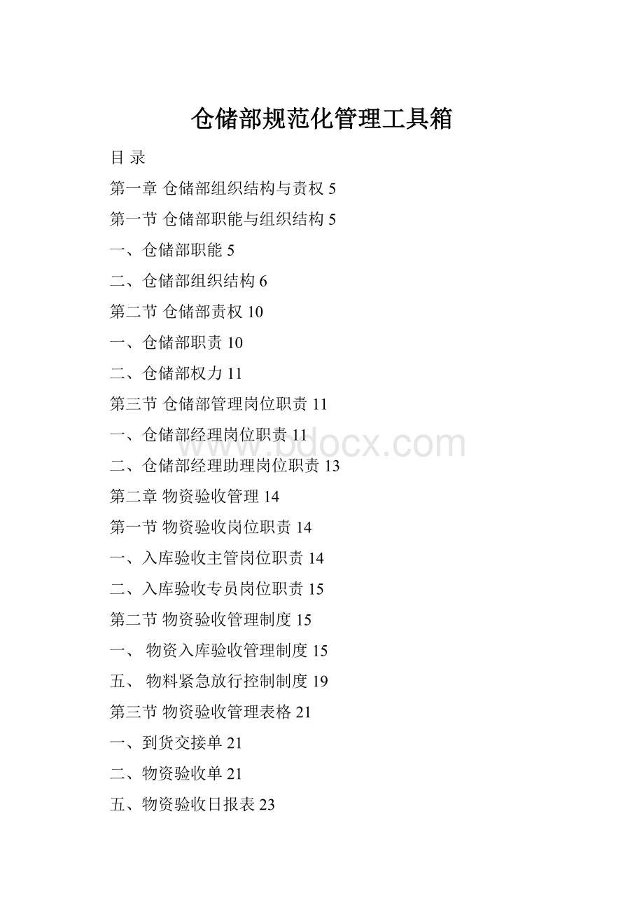 仓储部规范化管理工具箱.docx_第1页