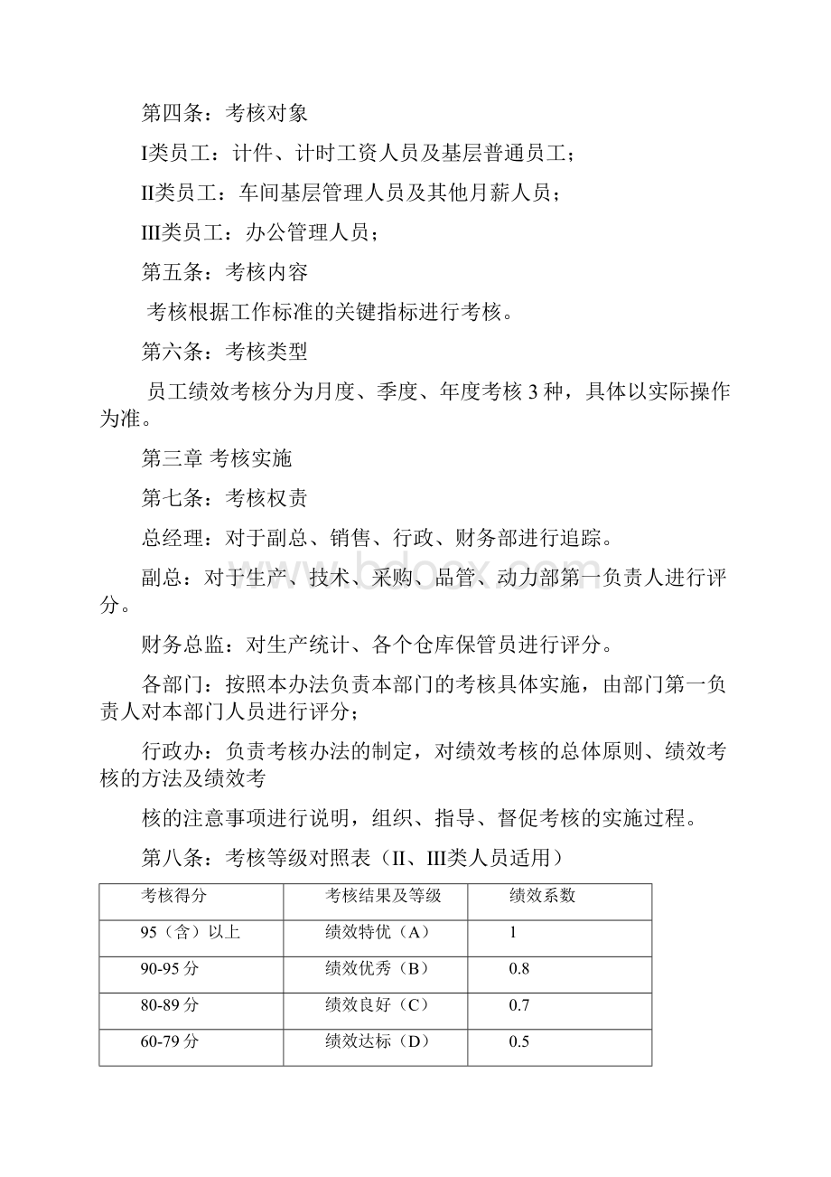 绩效考核管理办法生产型企业1.docx_第2页