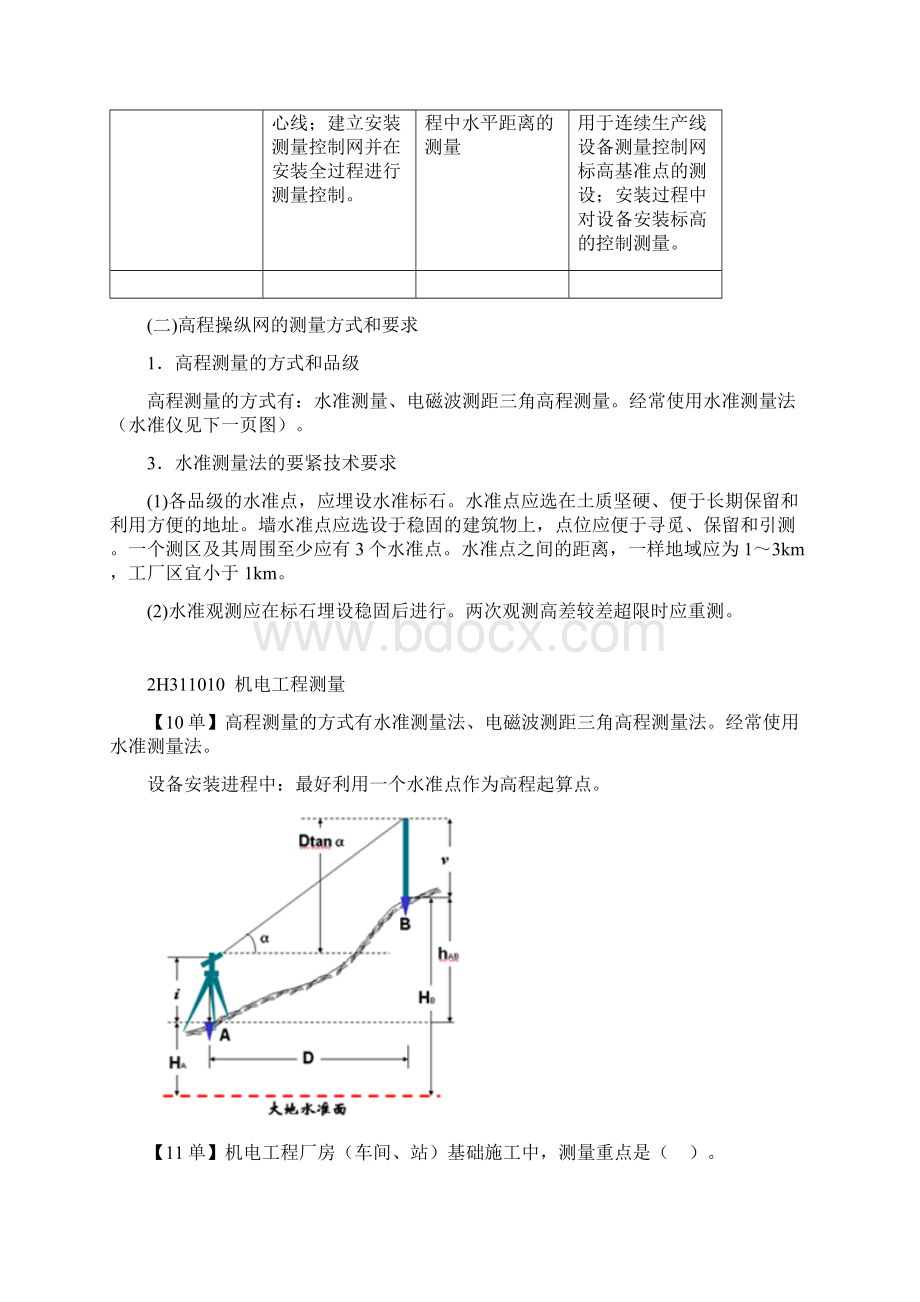 一建机电实务机电工程项目测量技术Word下载.docx_第3页