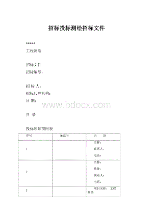 招标投标测绘招标文件.docx