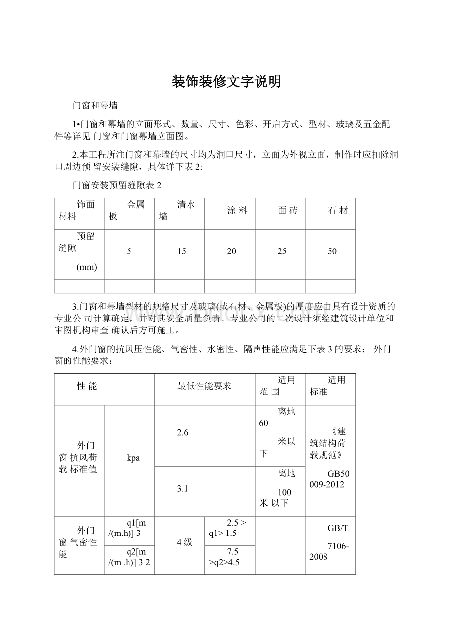 装饰装修文字说明.docx