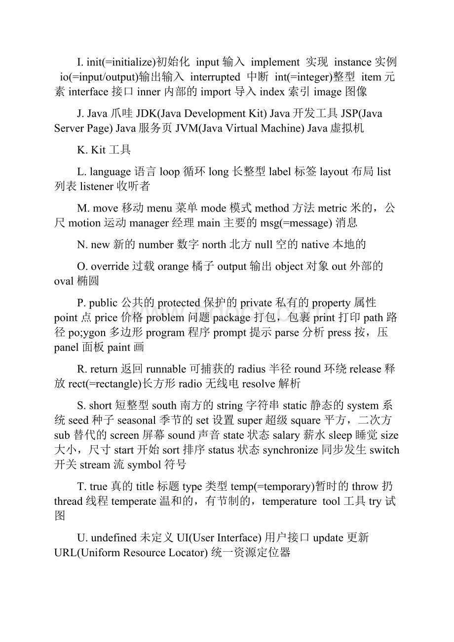 JAVAandroid开发常用英语汇总Word下载.docx_第2页