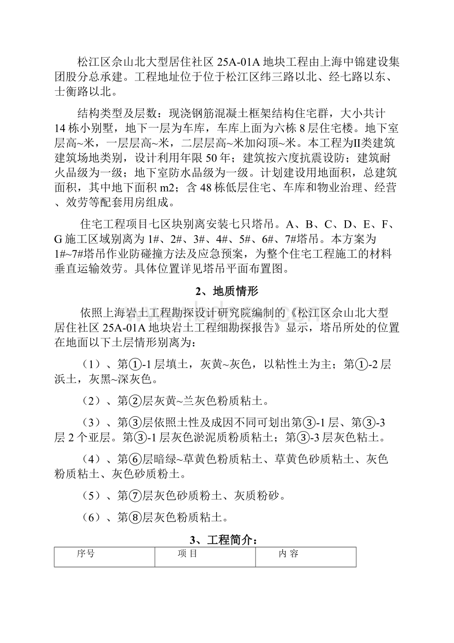 多台塔吊作业防碰撞方法及应急预案.docx_第3页