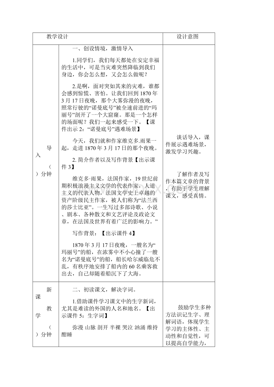 最新部编版四年级语文下册课件第7单元23 诺曼底号遇难记 教案+说课稿+教学反思+课时练+类文阅读.docx_第2页