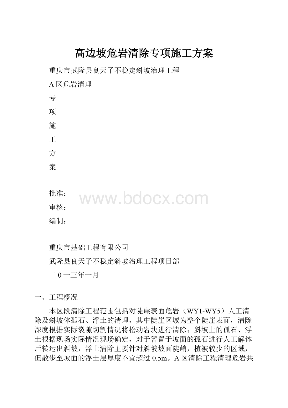 高边坡危岩清除专项施工方案.docx