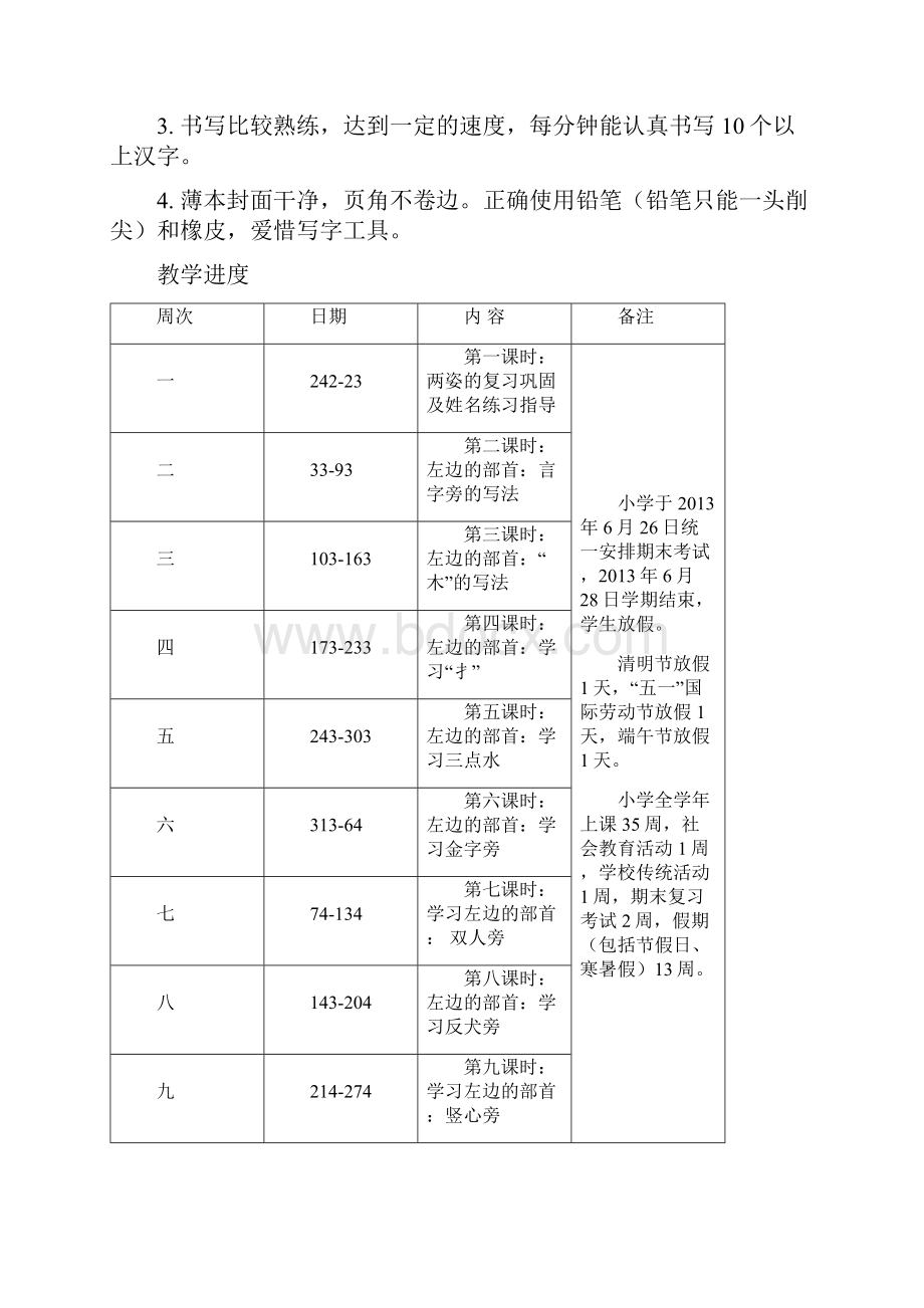 强烈推荐小学二年级书法教学计划教案.docx_第2页