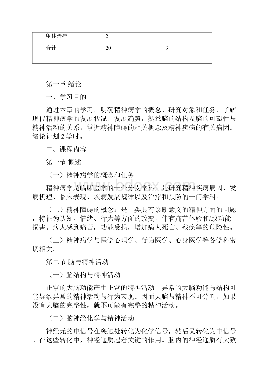 临床医学专业《精神病学》课程教学大纲修订概要Word文档下载推荐.docx_第3页