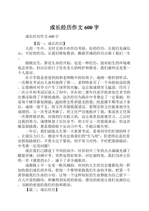 成长经历作文600字.docx