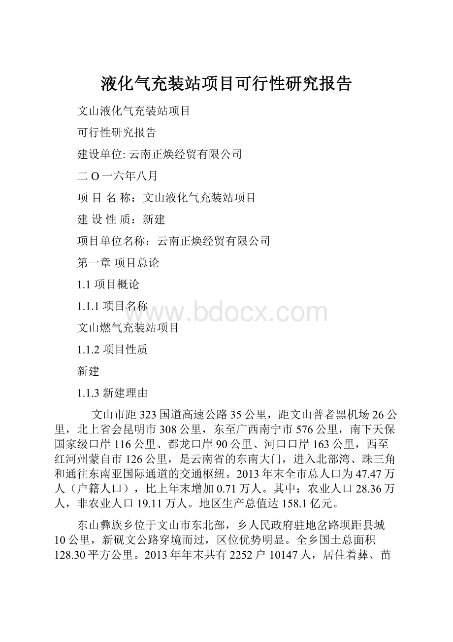 液化气充装站项目可行性研究报告.docx_第1页