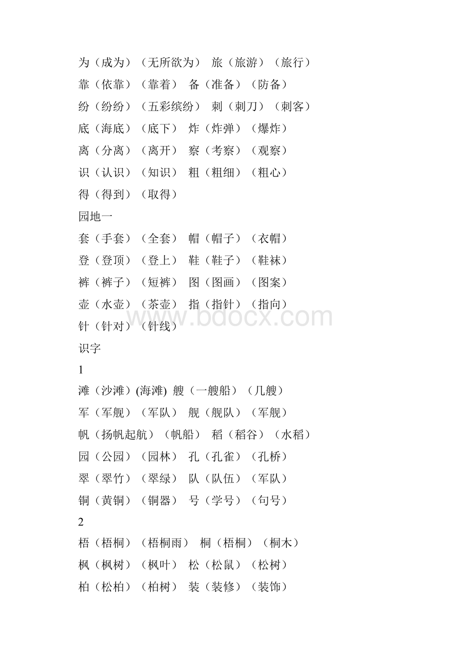 二年级语文上册识字表生字表组词+谚语+歇后语.docx_第2页