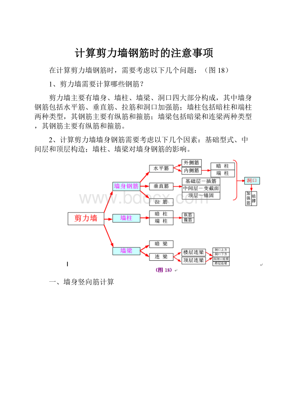 计算剪力墙钢筋时的注意事项文档格式.docx_第1页