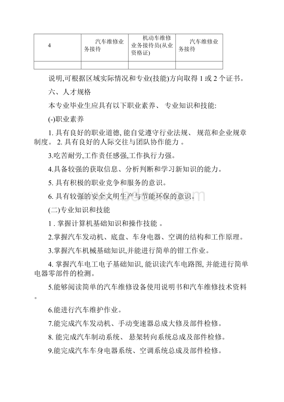 中等职业学校专业教学标准汽车运用与维修专业.docx_第2页