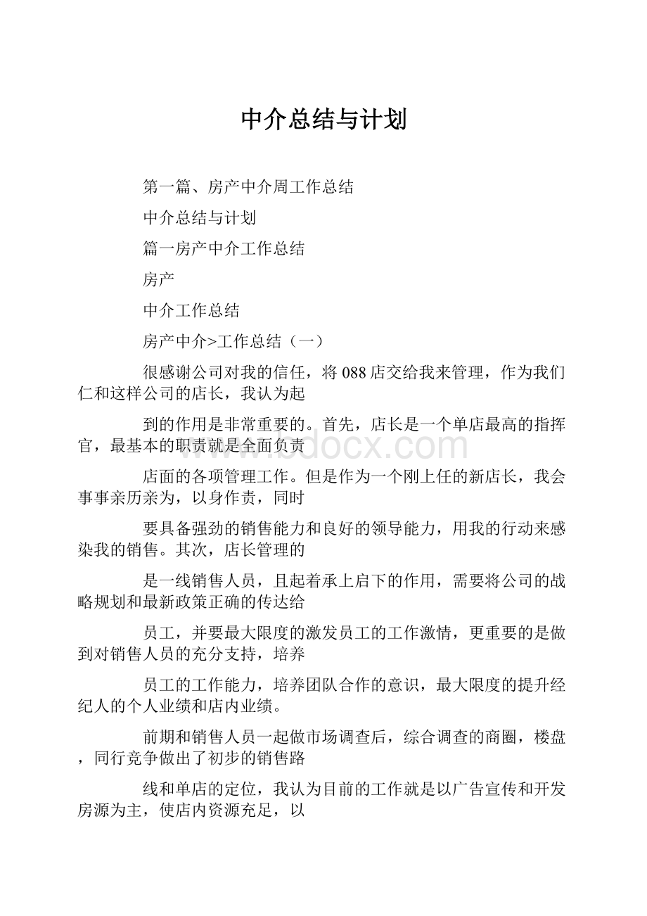 中介总结与计划.docx_第1页