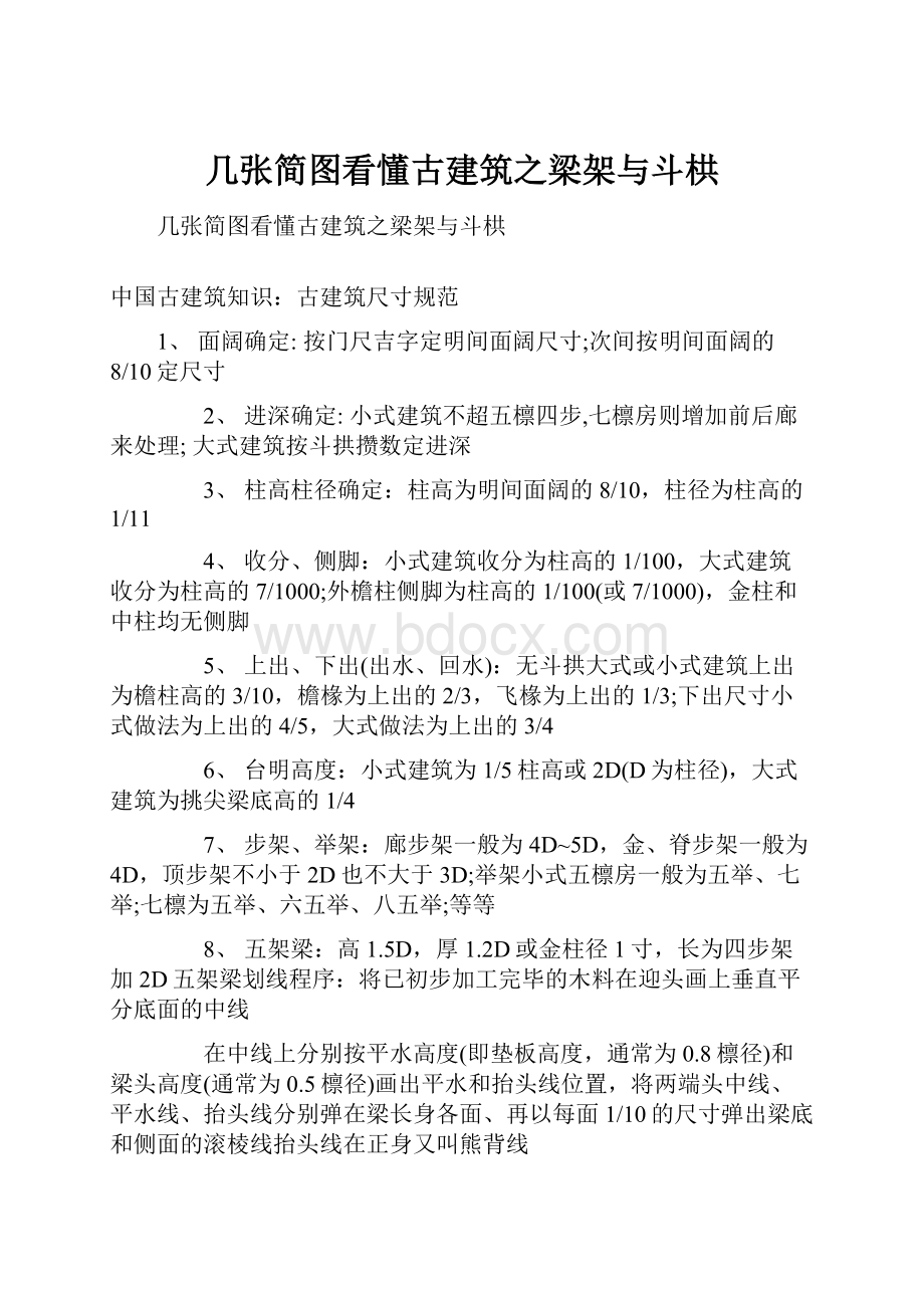 几张简图看懂古建筑之梁架与斗栱.docx