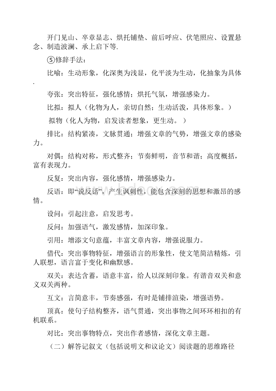 中考三大文体记叙文议论文说明文阅读技巧和答题方法Word下载.docx_第3页