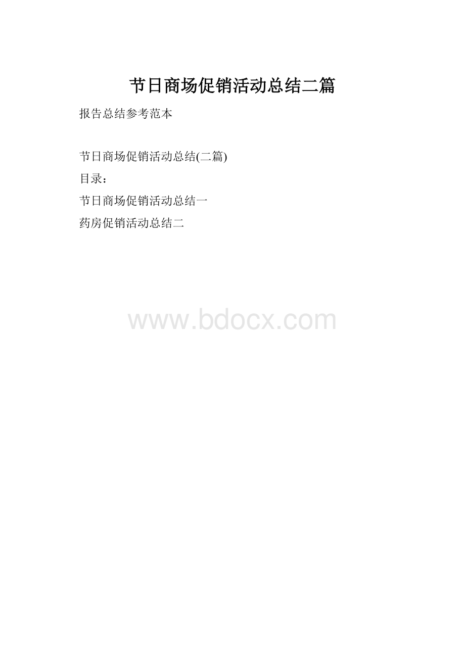 节日商场促销活动总结二篇.docx