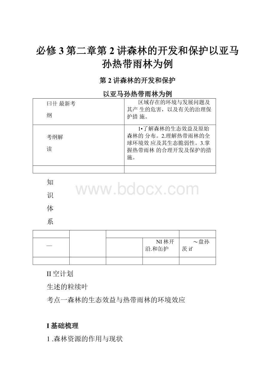 必修3第二章第2讲森林的开发和保护以亚马孙热带雨林为例Word下载.docx