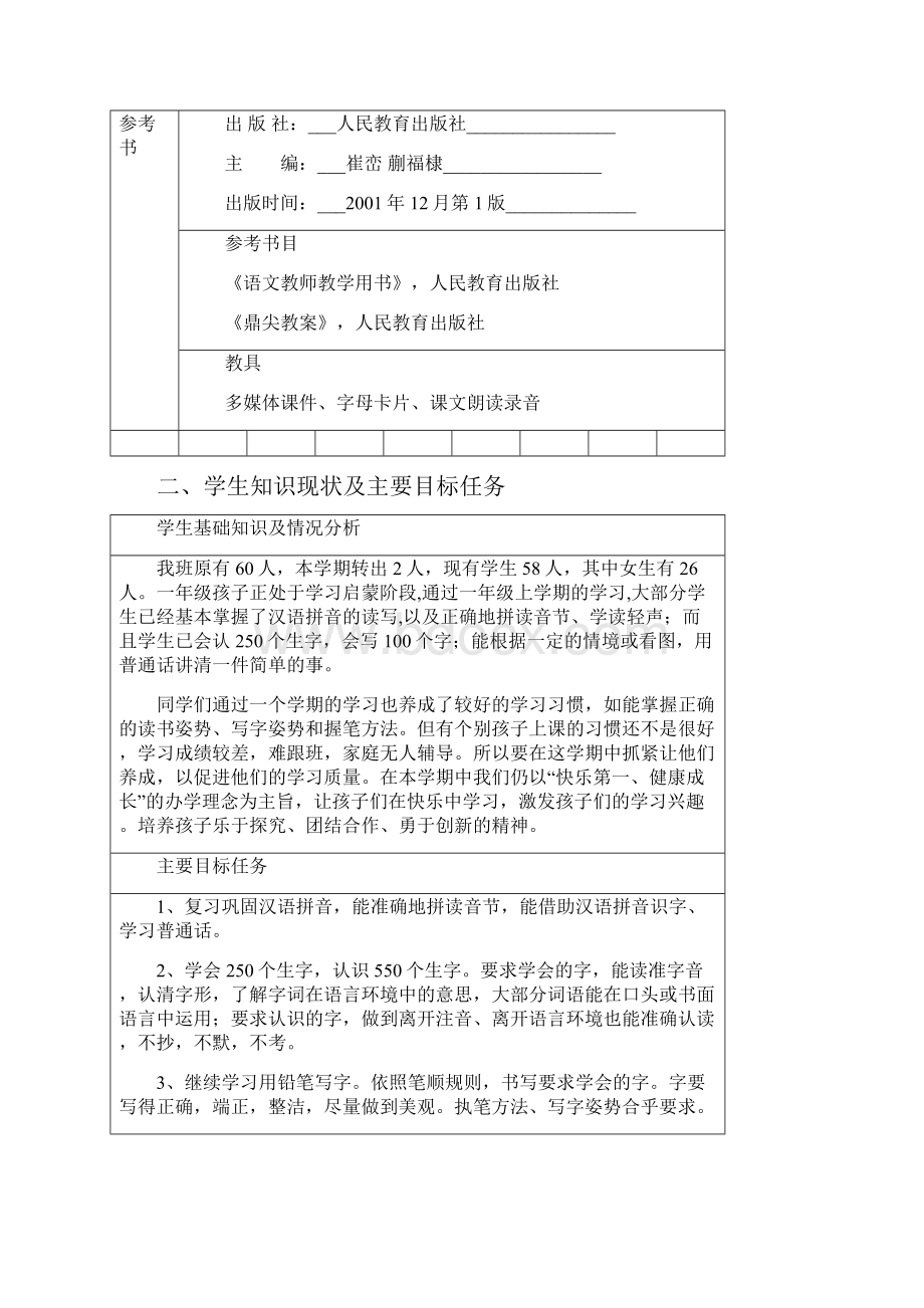 语文一年级下册教学计划.docx_第2页