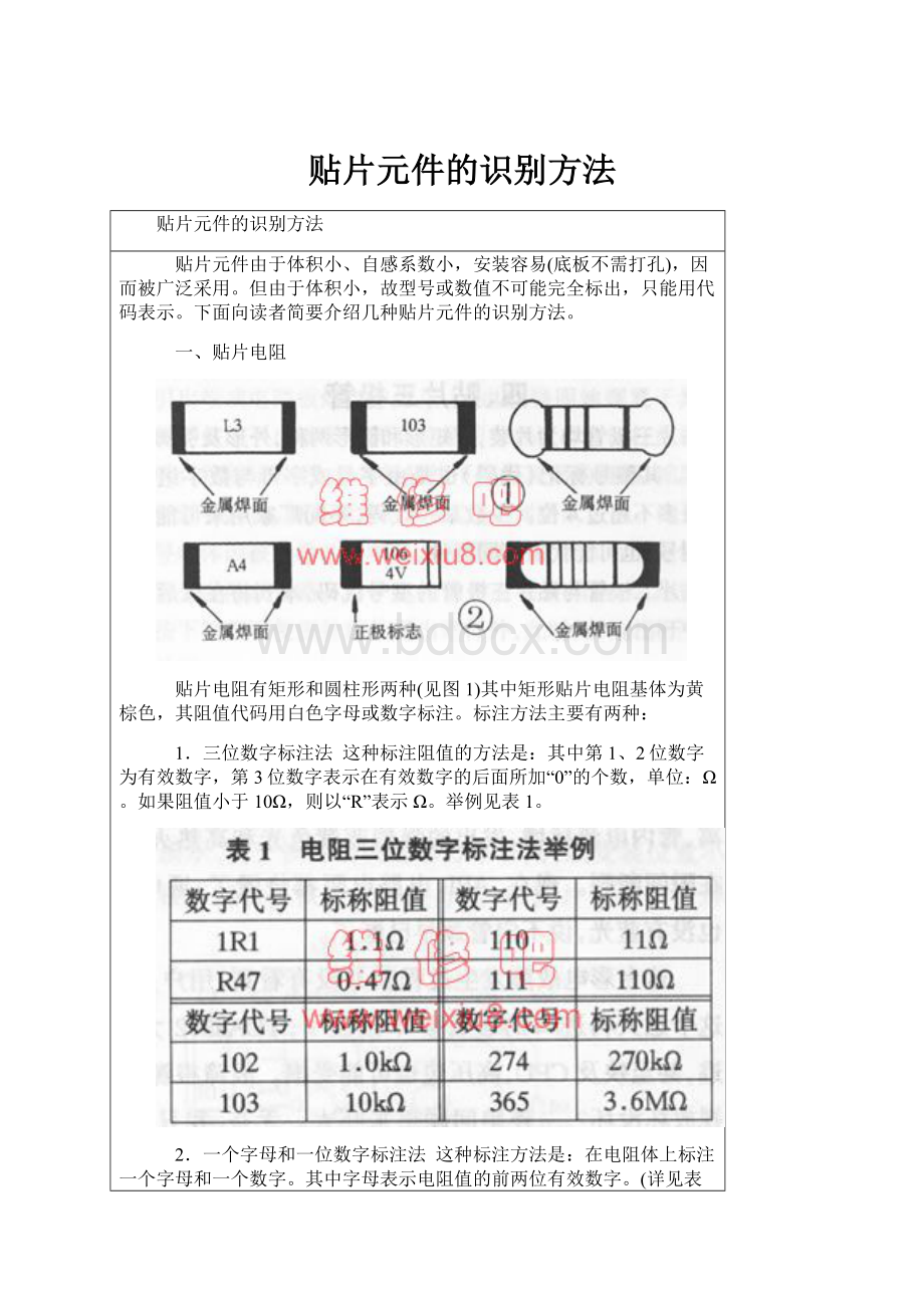 贴片元件的识别方法.docx_第1页