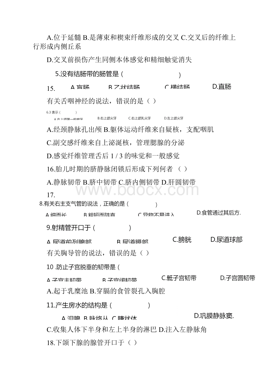 系统解剖学模拟试题及答案.docx_第2页