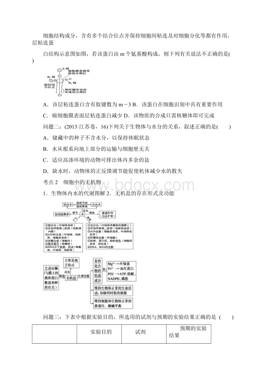 培优专题一细胞的分子组成和基本结构增加练习.docx_第2页