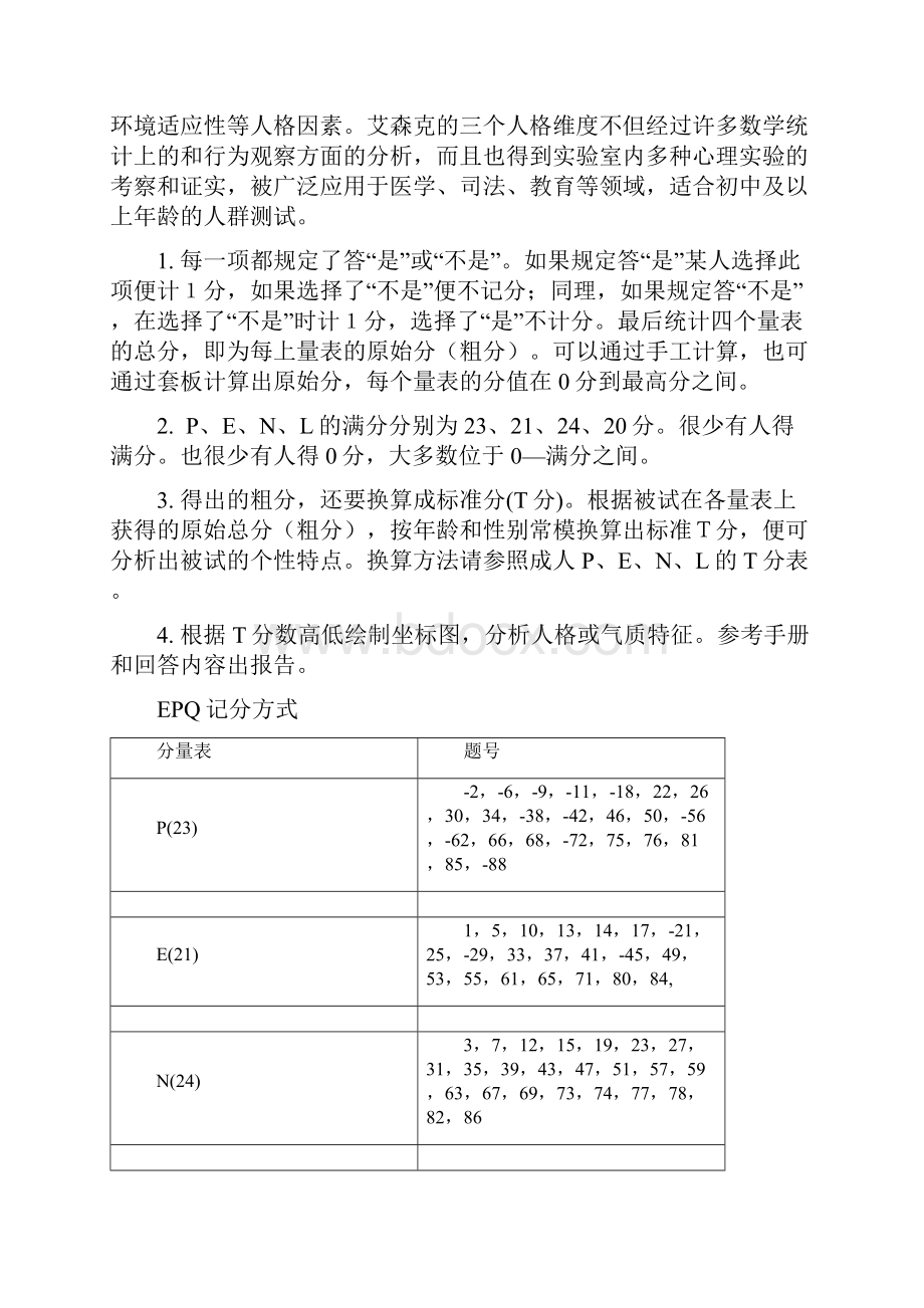 艾森克人格测验EPQ88题T分表与常模.docx_第2页