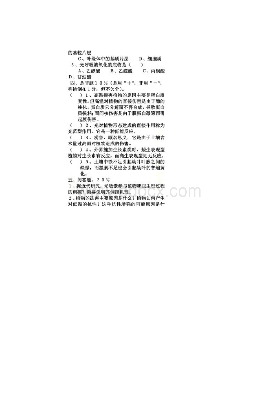 植物生理学试题含答案.docx_第3页