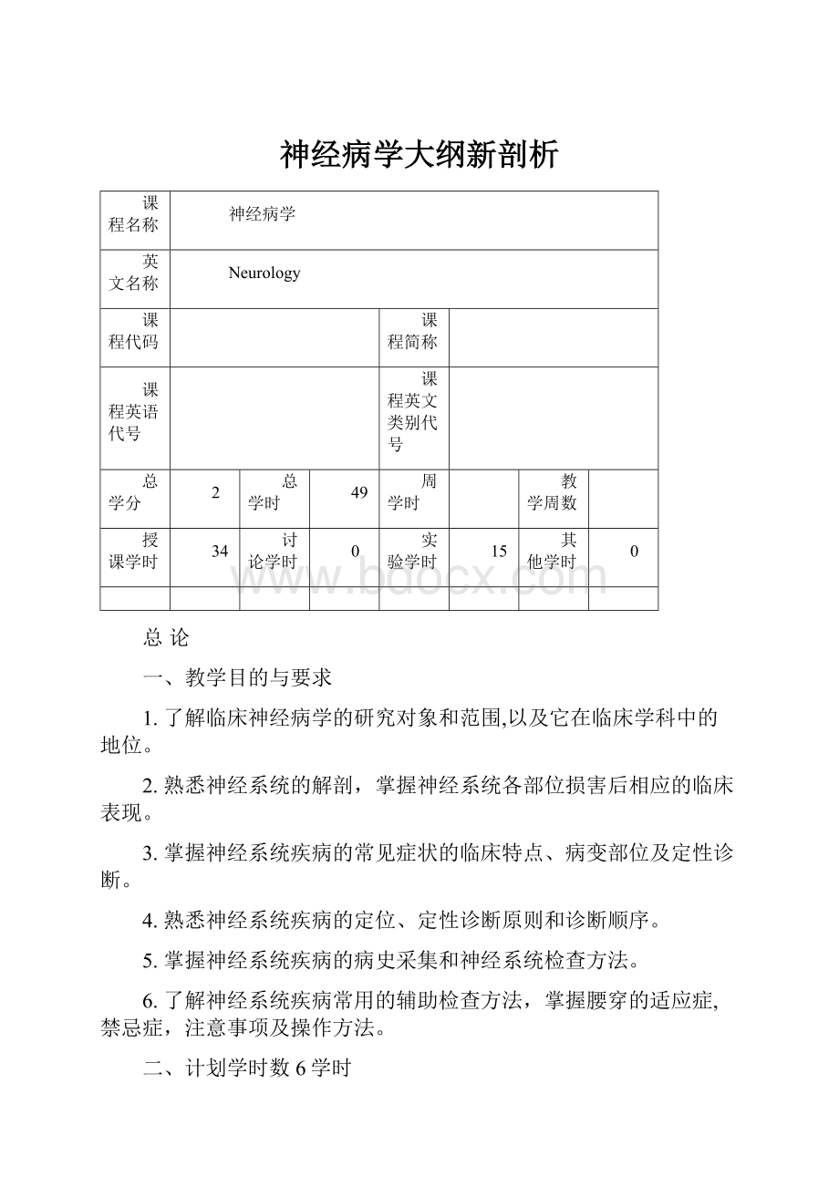 神经病学大纲新剖析.docx