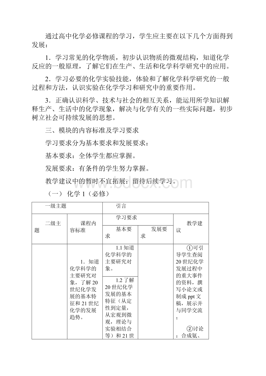 四川省普通高中新课程教学基本要求化学汇总.docx_第3页