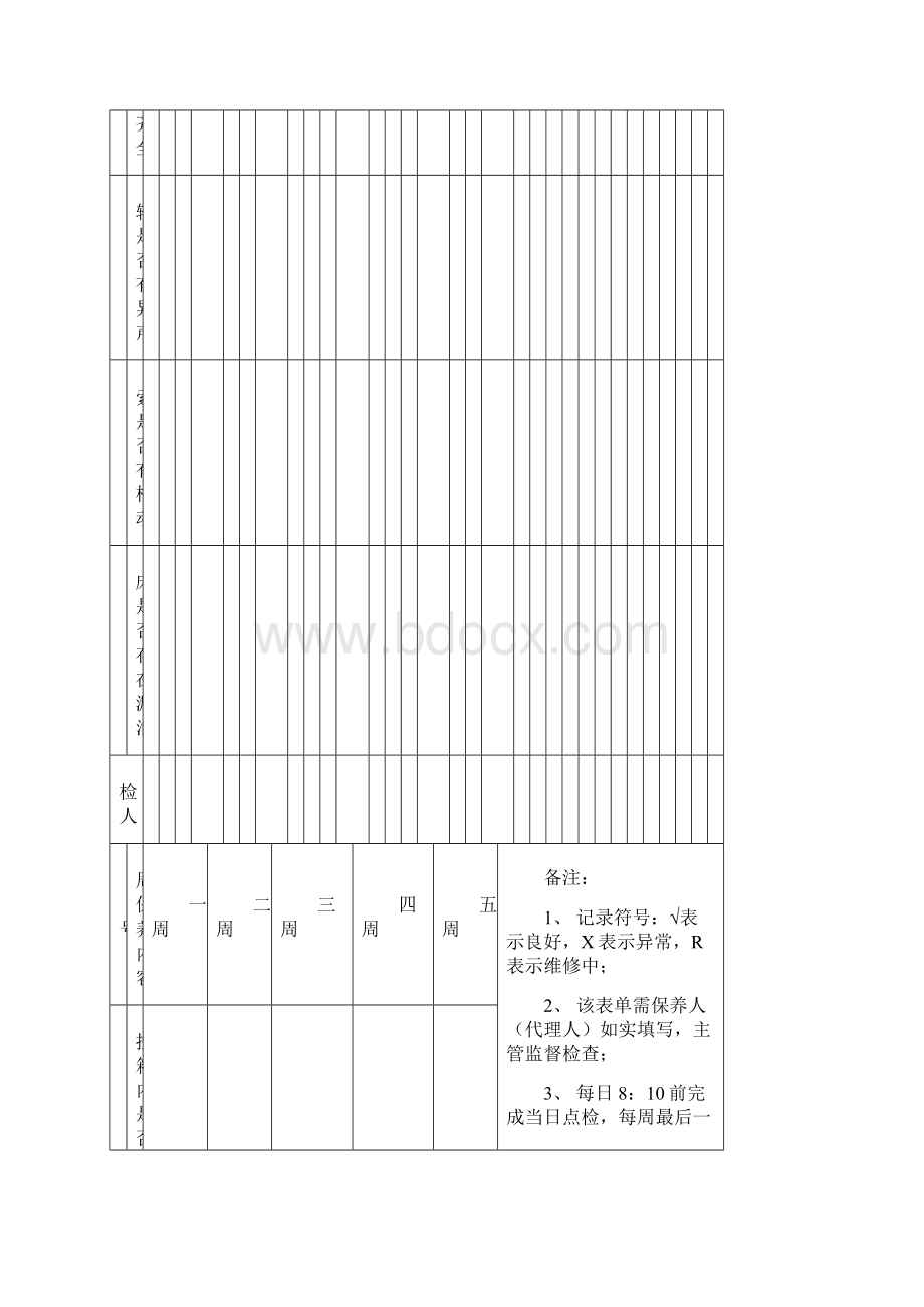 设备保养记录表教学文案.docx_第2页