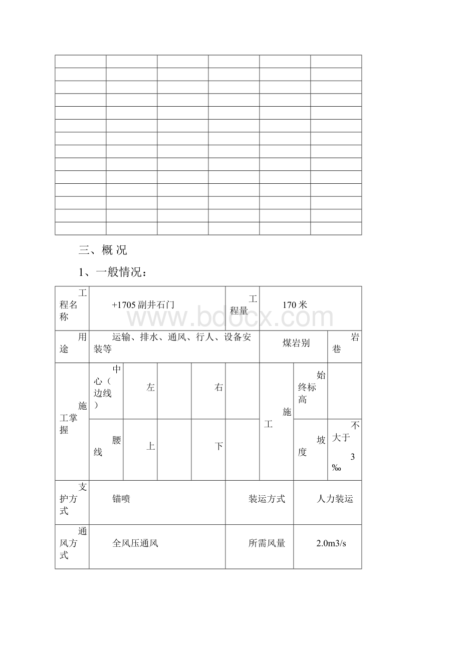 副井1705石门掘进作业规程 ClearWord格式文档下载.docx_第2页