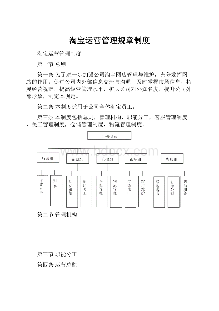 淘宝运营管理规章制度.docx