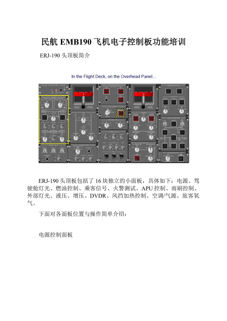 民航EMB190飞机电子控制板功能培训Word下载.docx_第1页