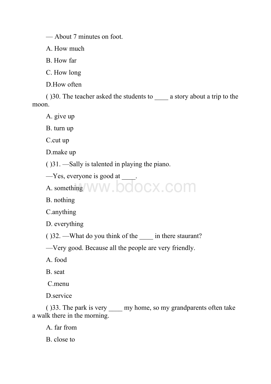 英语八年级上人教版Unit4单元练习题含答案.docx_第3页