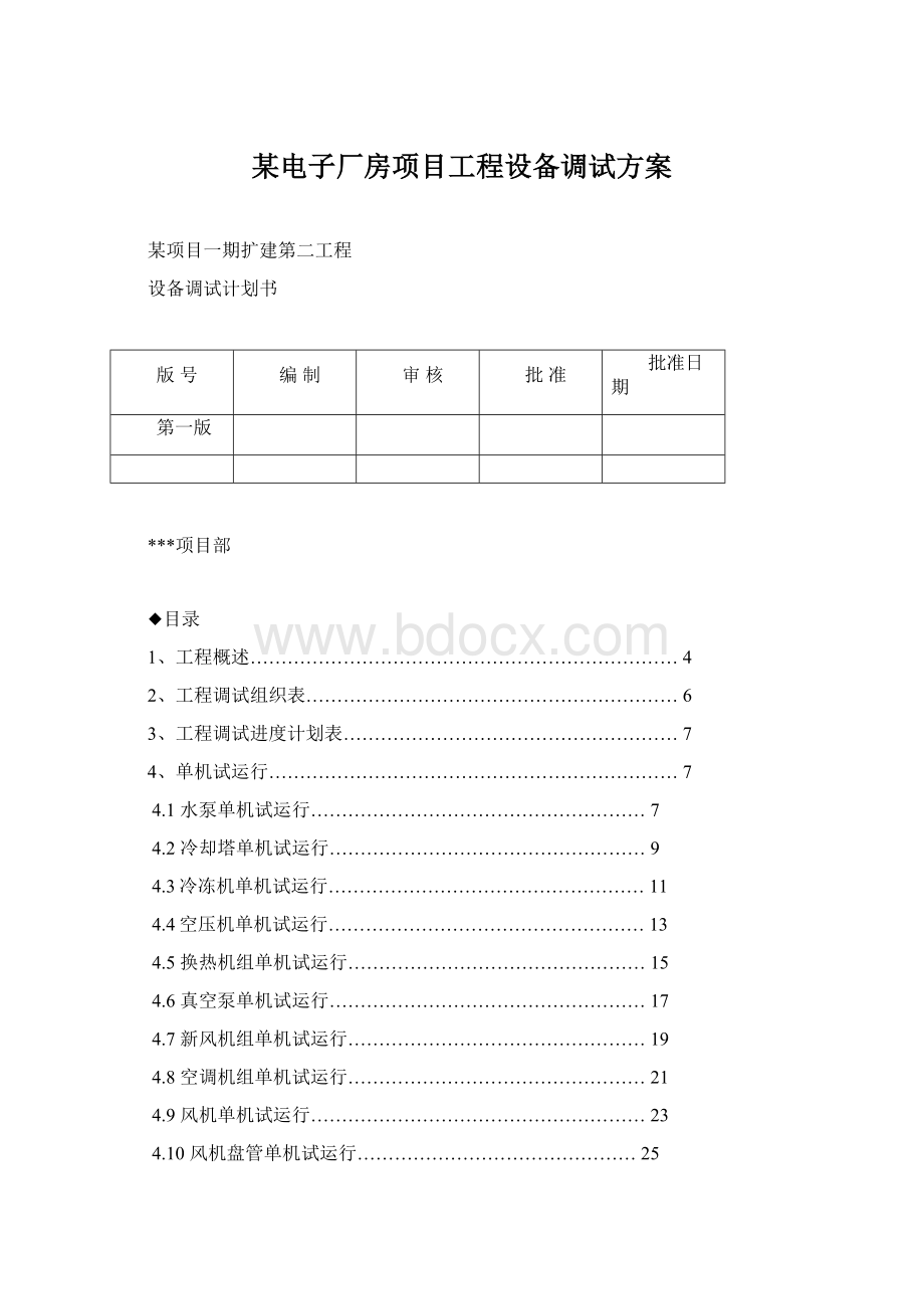 某电子厂房项目工程设备调试方案Word文件下载.docx