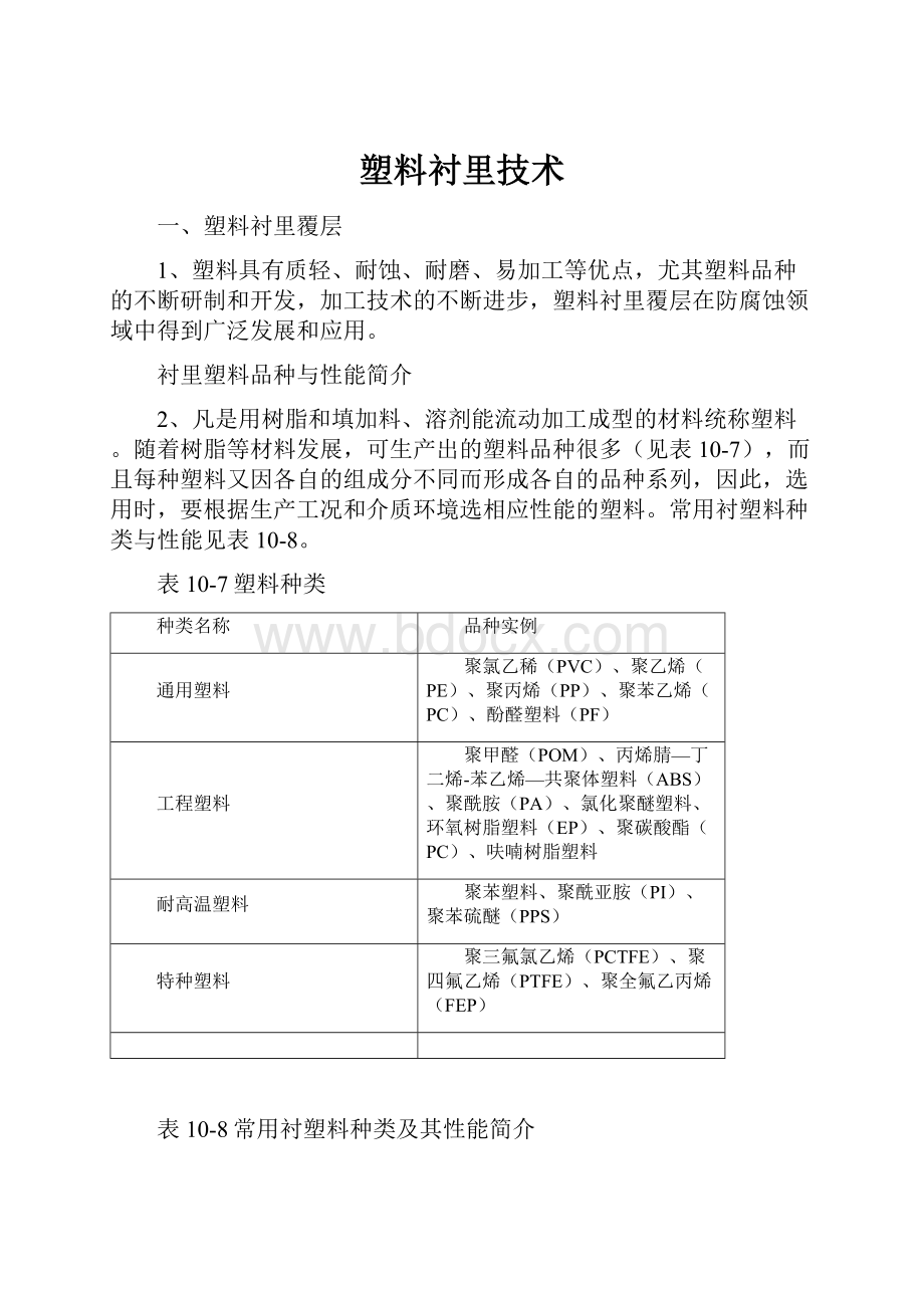 塑料衬里技术.docx_第1页