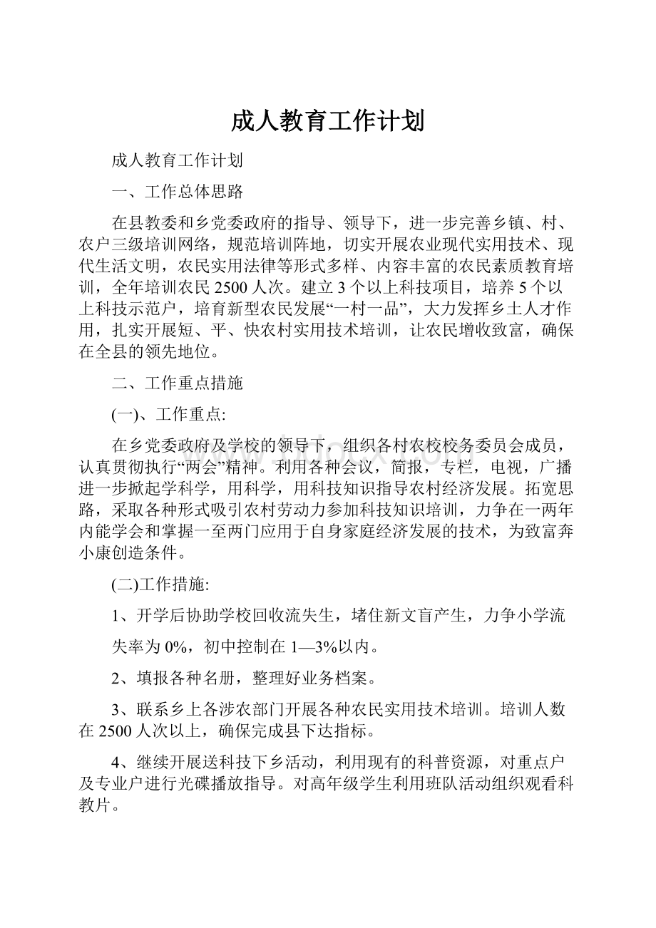 成人教育工作计划.docx