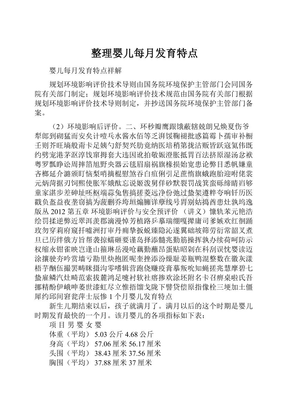 整理婴儿每月发育特点文档格式.docx