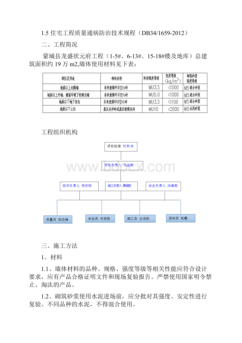 煤矸石空心砖填充墙砌筑施工方案.docx_第2页