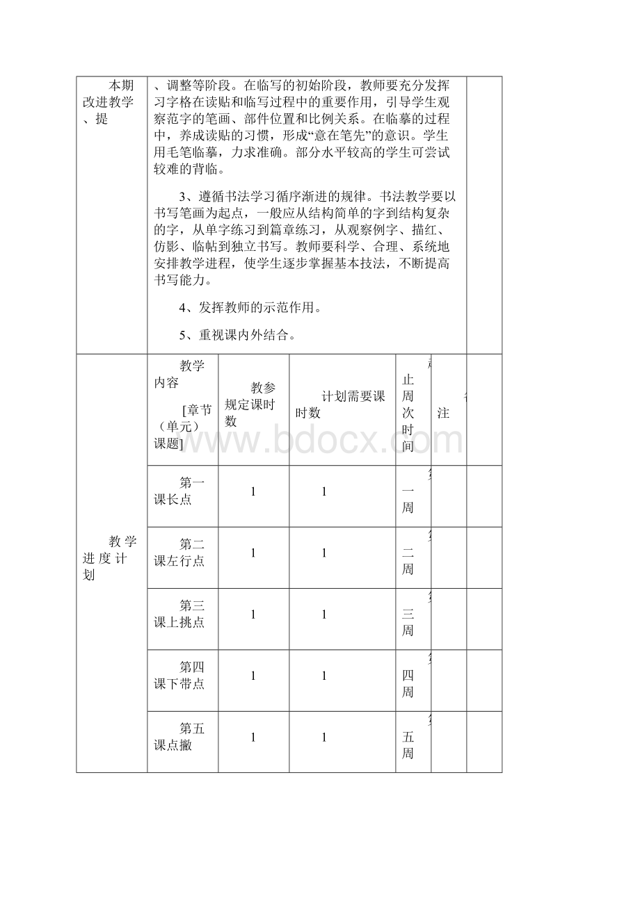 西泠印社3年级下册《书法试指导》教学计划及教案文档格式.docx_第3页