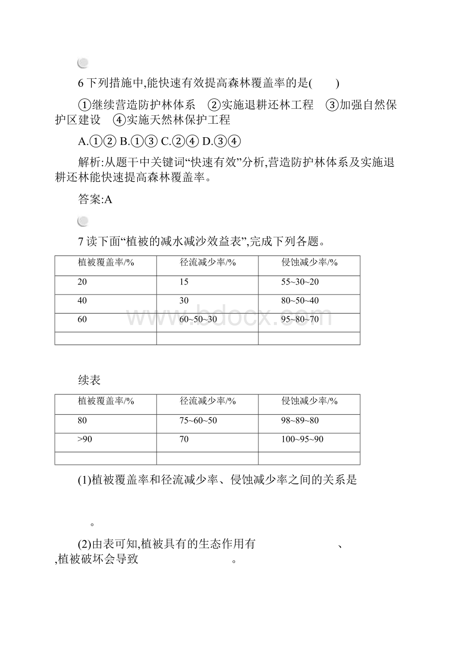 学年高中地理 第四章 生态环境保护 41 森林及其保护练习 新人教版选修6.docx_第3页