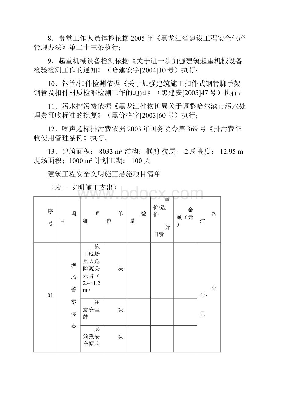 安全现场文明施工措施费用清单.docx_第3页