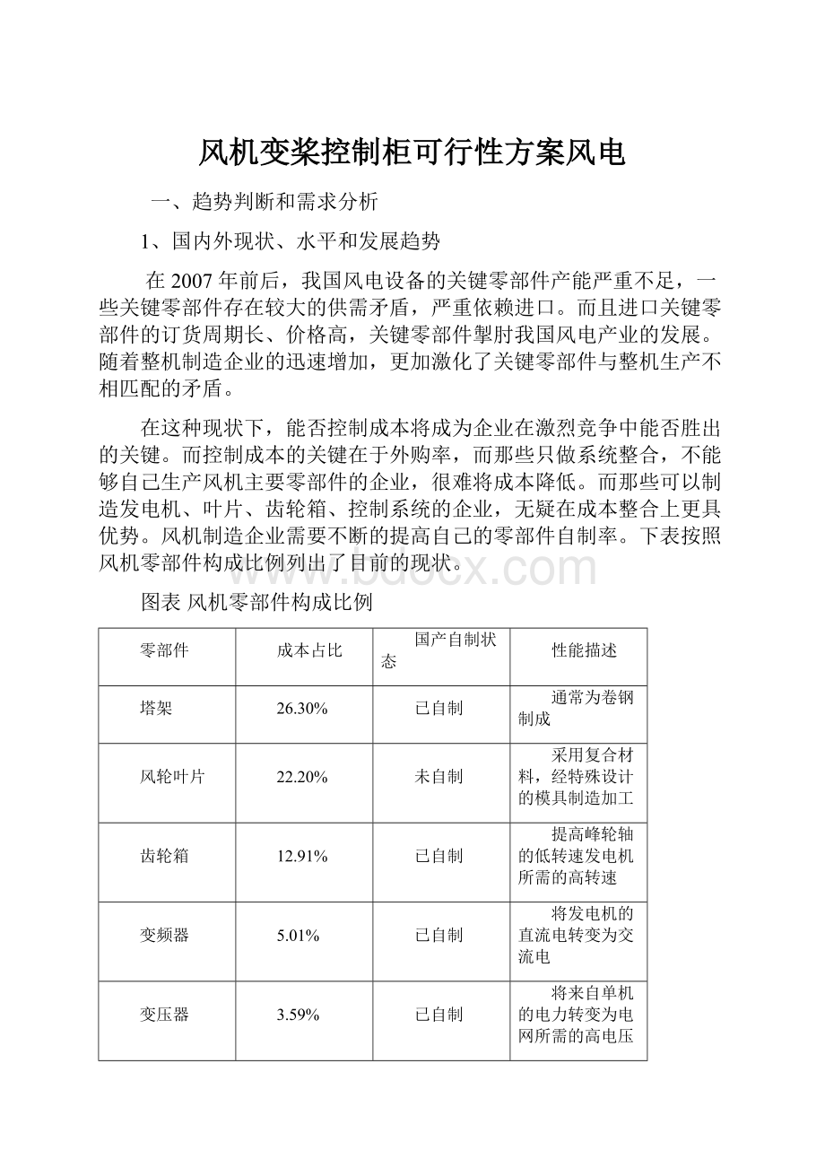 风机变桨控制柜可行性方案风电.docx_第1页