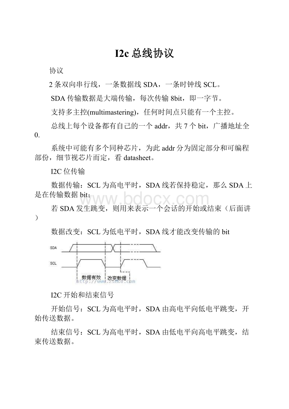 I2c总线协议Word文档格式.docx