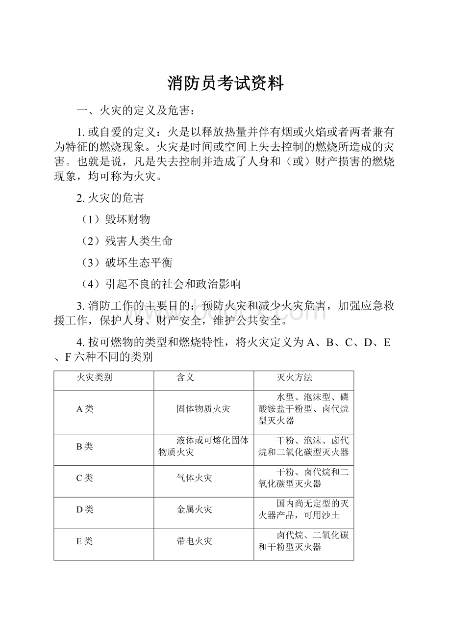 消防员考试资料Word格式文档下载.docx